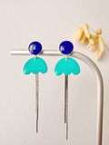 Boucles pendantes KIKO, bleu roi, bleu vert, argenté