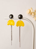 Boucles pendantes KIKO, noir, jaune, argenté