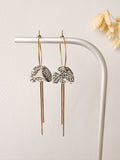 Boucles pendantes MIKI, blanc, noir, doré, motif fleurs
