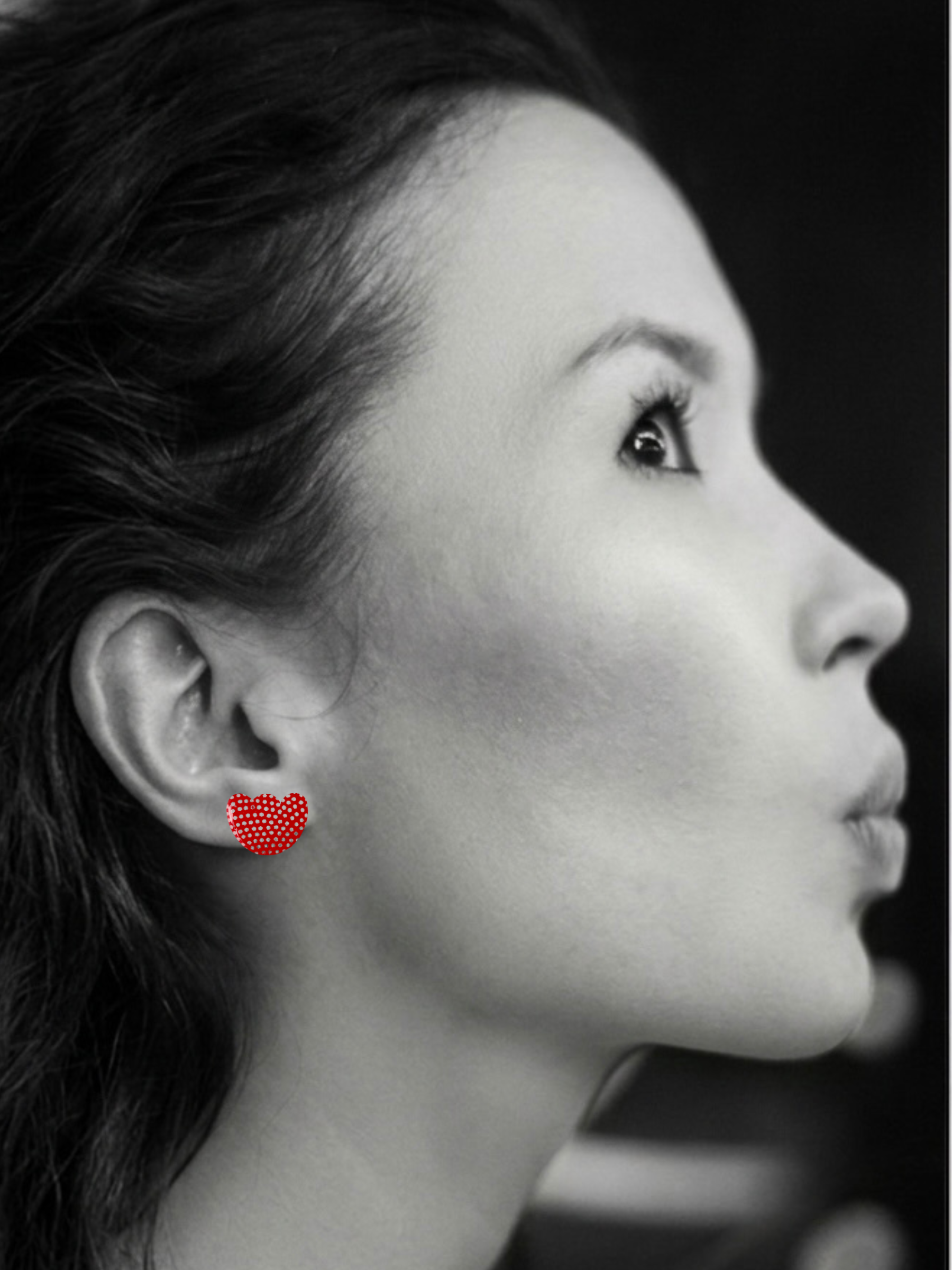 Boucles modulables LOUISE, blanc, doré, motif pois