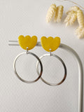 Boucles pendantes MALIA, jaune, argenté